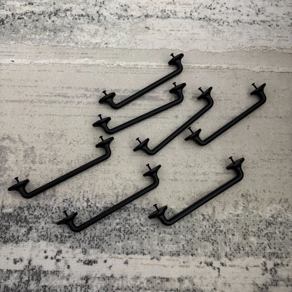 🆕 Bundle of 7 modern black quality plastic cabinet or dresser door pulls